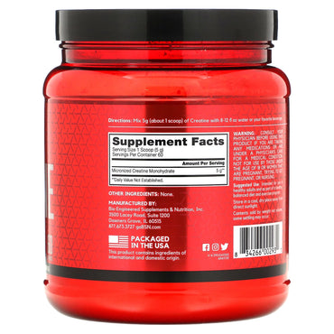 BSN® Creatine DNA – Creatina Monohidrato Pura – Sin Sabor, 309 g (60 porciones)