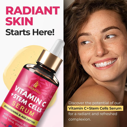 Serum Facial y Contorno de Ojos con Vitamina C, Ácido Hialurónico y Vitamina E – 30 ml