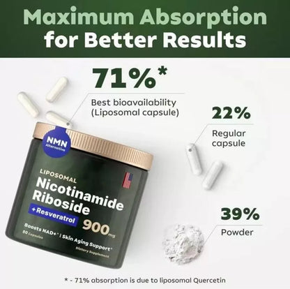 Pack x2 Suplemento NAD+ | Antienvejecimiento, Energía y Enfoque con Nicotinamida Ribósido