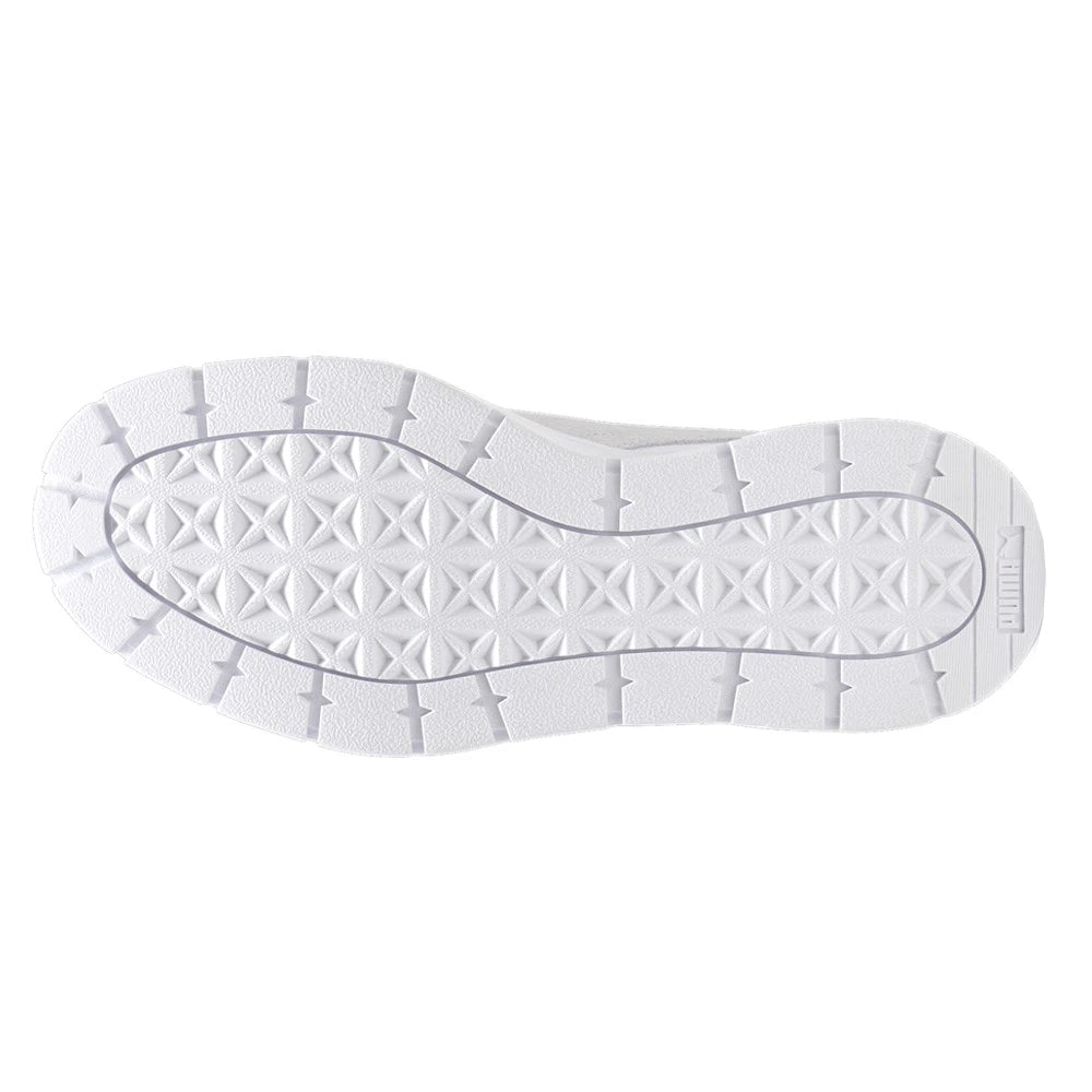 Zapatillas PUMA Mayze Stack Platform Mujer – Blancas | Sneakers Casual con Plataforma de Cuero