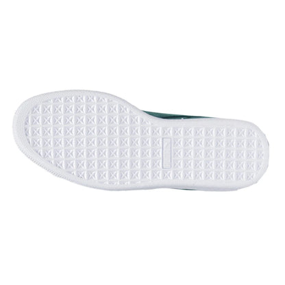 Zapatillas PUMA Basket Classic Velvet Mujer – Verde Malachite con Detalles Dorados | Sneakers Casual Inspiración Tenis