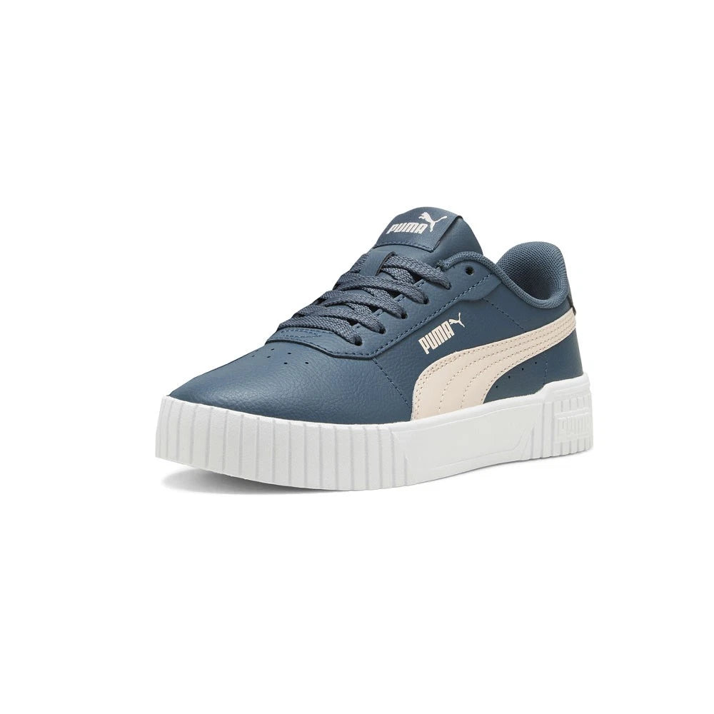Zapatillas PUMA Carina 2.0 Niña Juvenil – Gris con Rosa | Sneakers Casual Plataforma