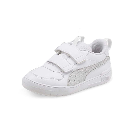 PUMA Multiflex Glitter Slip-On Niña Toddler – Zapatillas Blancas con Brillo y Cierre Ajustable