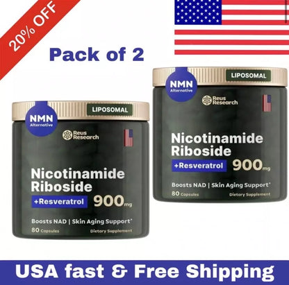 Pack x2 Suplemento NAD+ | Antienvejecimiento, Energía y Enfoque con Nicotinamida Ribósido