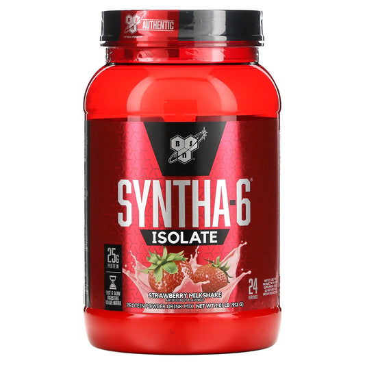BSN® Syntha-6® Isolate – Batido Proteico con Aislado de Suero y Leche | Sabor Milkshake de Frutilla – 912 g
