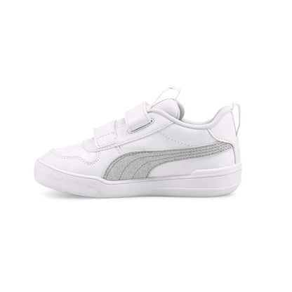 PUMA Multiflex Glitter Slip-On Niña Toddler – Zapatillas Blancas con Brillo y Cierre Ajustable