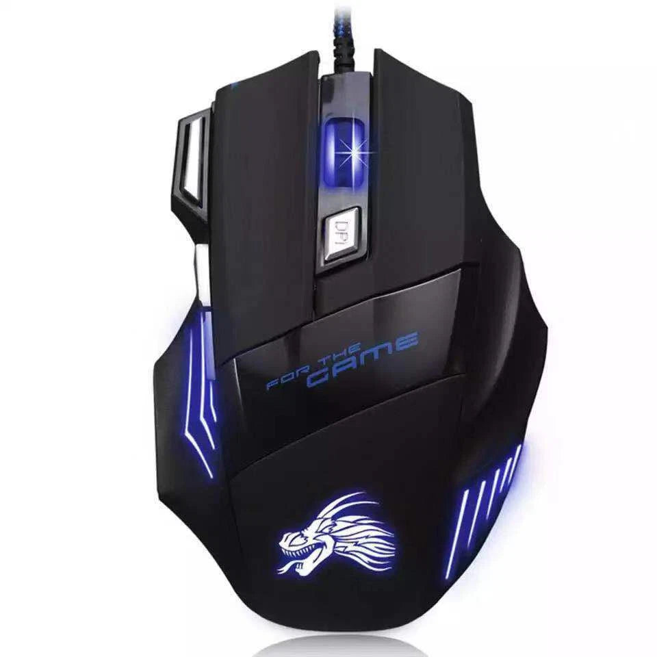 5500 DPI Gaming Mouse – Ratón Gamer con Cable USB, 7 Botones Programables, LED Respiración, Compatible con Laptop y PC