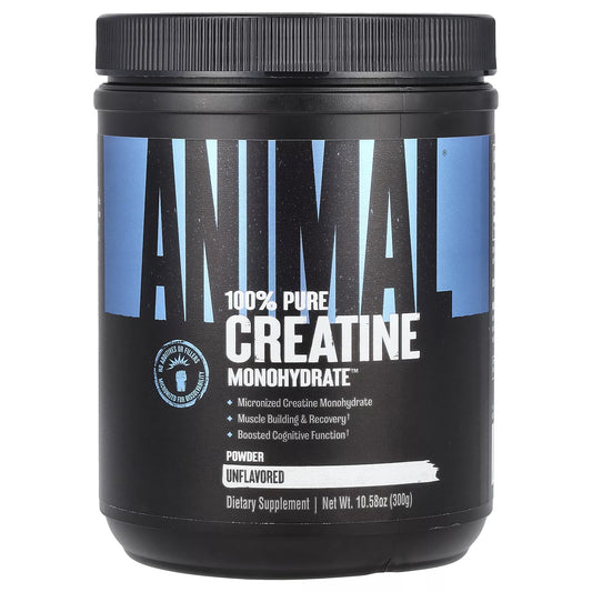 Animal - Creatina Monohidratada 100% – 300 g, Sin Sabor, Micronizada