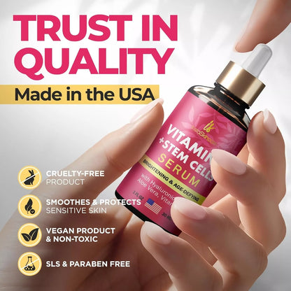 Serum Facial y Contorno de Ojos con Vitamina C, Ácido Hialurónico y Vitamina E – 30 ml