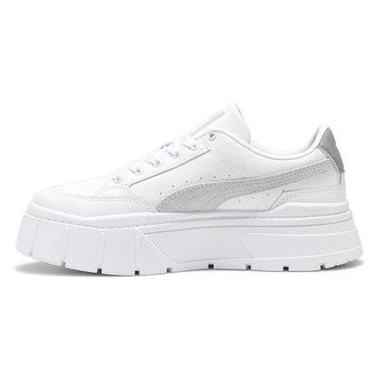 Zapatillas PUMA Mayze Stack Platform Mujer – Blancas | Sneakers Casual con Plataforma de Cuero
