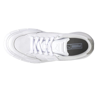 Zapatillas PUMA Mayze Stack Platform Mujer – Blancas | Sneakers Casual con Plataforma de Cuero