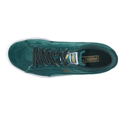 Zapatillas PUMA Basket Classic Velvet Mujer – Verde Malachite con Detalles Dorados | Sneakers Casual Inspiración Tenis