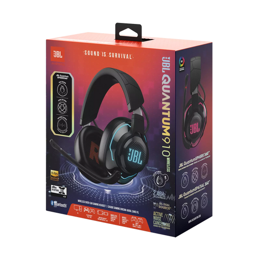 JBL Quantum 910 Wireless – Auriculares Gamer Over-Ear Inalámbricos con Cancelación de Ruido Activa, Seguimiento de Cabeza y Sonido Envolvente – Negro