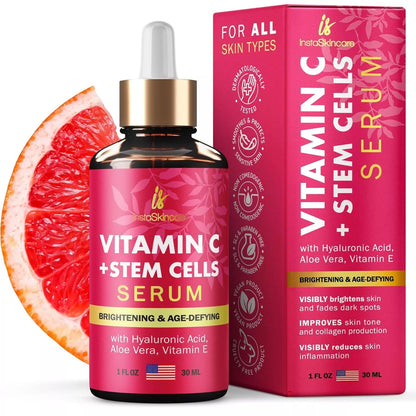 Serum Facial y Contorno de Ojos con Vitamina C, Ácido Hialurónico y Vitamina E – 30 ml