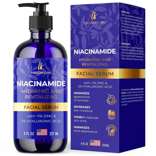 Serum Niacinamida 10% para Rostro con Zinc 1% y Vit B3 (8 Oz) — Iluminador y Antienvejecimiento