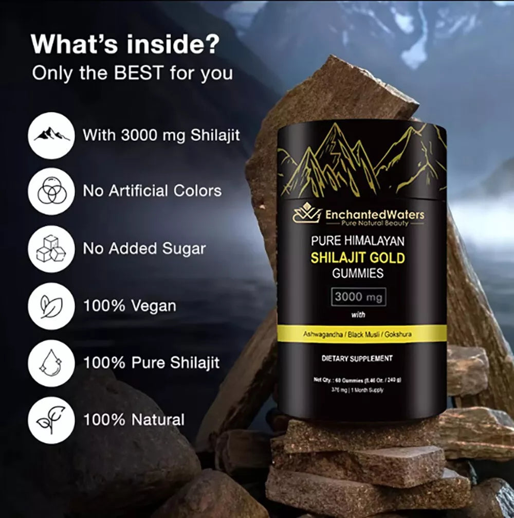 Gomitas de Shilajit del Himalaya GOLD – 3000 mg