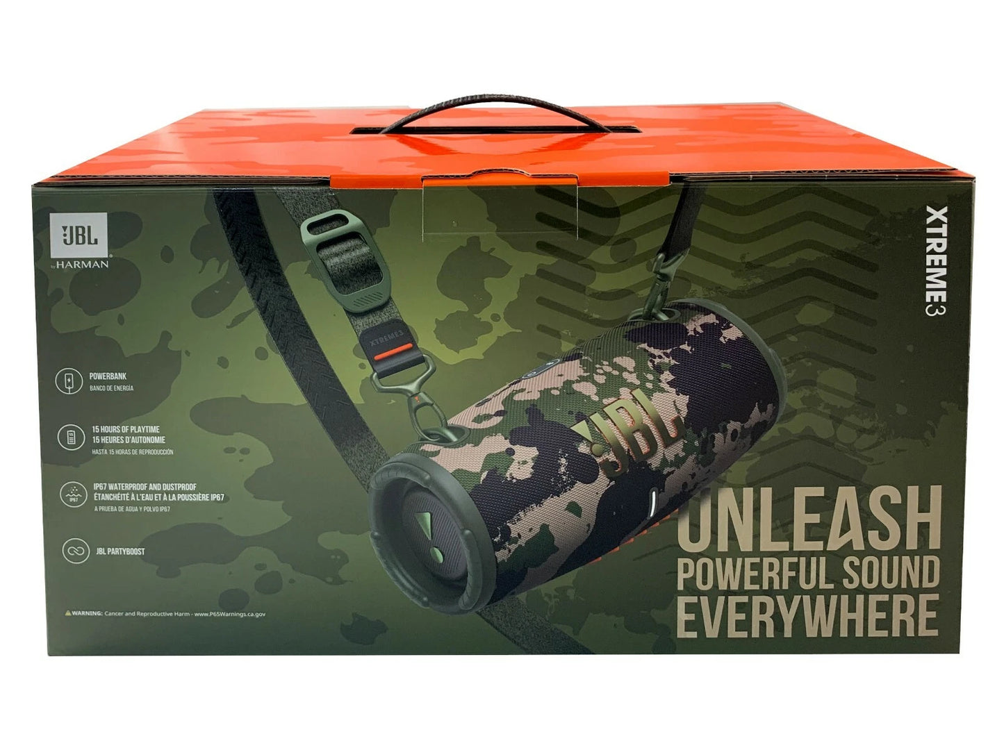 JBL Xtreme 3 – Altavoz Bluetooth Portátil, Impermeable, Sonido Potente con Graves Profundos y Batería de 15 Horas
