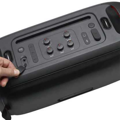 JBL PartyBox On-The-Go – Altavoz Bluetooth Portátil para Fiestas con Micrófono Inalámbrico – IPX4 – Luz LED Sincronizada