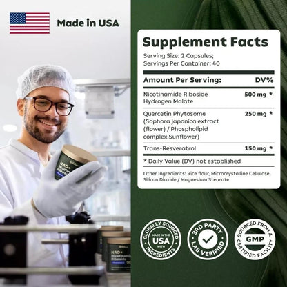 Nicotinamida Ribósido 900mg | Suplemento NAD+ Antienvejecimiento – Enfoque y Memoria