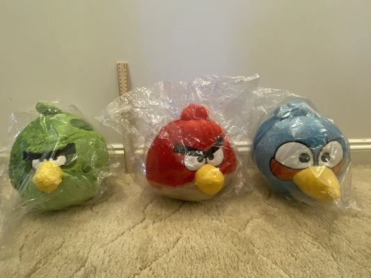 Peluche Angry Birds | Changi Singapur x3 | Rojo, Azul, Verde Pájaros